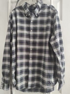 Ralph Lauren Blue, Navy & White Plaid Button-Down Shirt